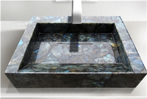 Granite Stone Bathroom Rectangle Sink Labradorite Wash Basin Granite Stone Bathroom Rectangle Sink Labradorite Wash Basin