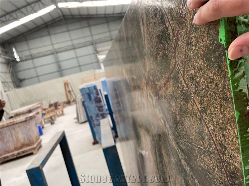 Leather Marble Slab Fancy Green Dolomite Slab Tile 