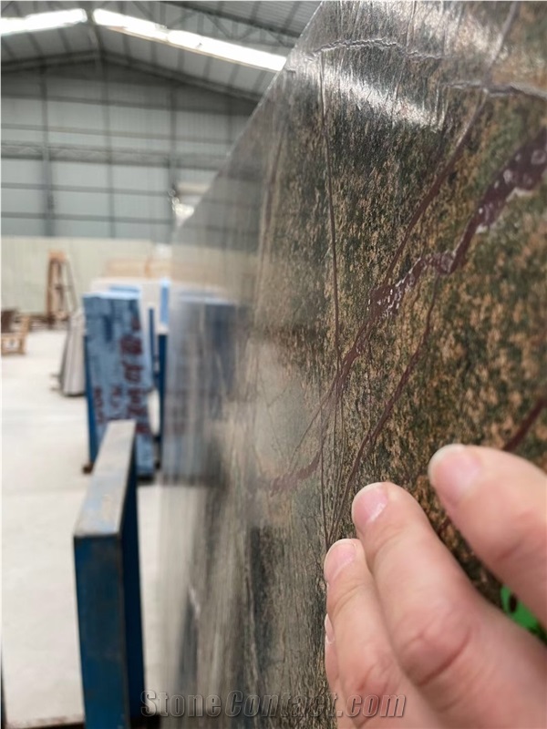 Leather Marble Slab Fancy Green Dolomite Slab Tile 