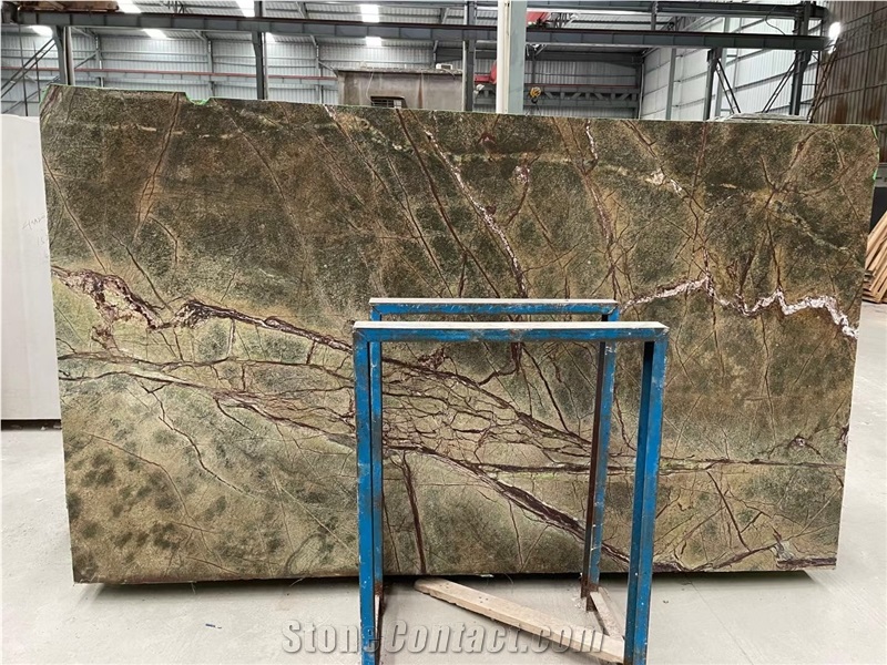 Leather Marble Slab Fancy Green Dolomite Slab Tile 
