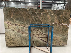 Leather Marble Slab Fancy Green Dolomite Slab Tile 