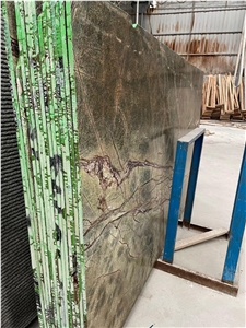 Leather Marble Slab Fancy Green Dolomite Slab Tile 