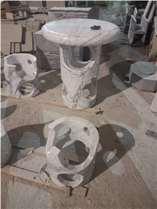 Marble Design Hotel Cafe Furniture Table Statuario Stool
