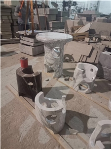 Marble Design Hotel Cafe Furniture Table Statuario Stool