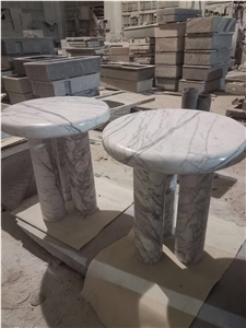 Marble Design Hotel Cafe Furniture Table Statuario Stool