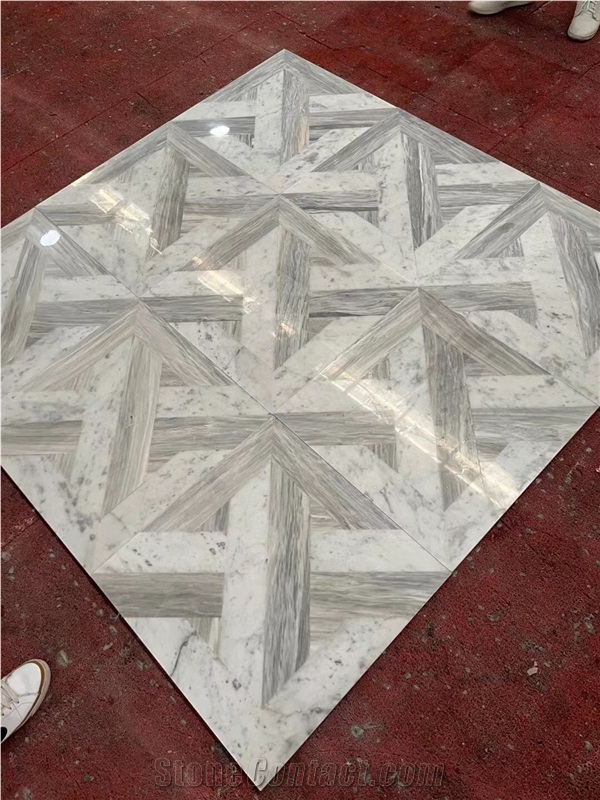 Marble Design Waterjet Floor Medallion Stone Carpet Rosettes