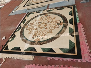 Marble Floor Medallion Entrance Waterjet Carpet Pattern Tile Marble Floor Medallion Entrance Waterjet Carpet Pattern Tile