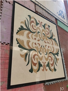 Marble Floor Medallion Entrance Waterjet Carpet Pattern Tile