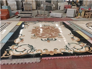 Marble Floor Medallion Entrance Waterjet Carpet Pattern Tile