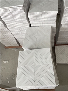 Marble Floor Mosaic Pattern Design Thassos Chevron Tile