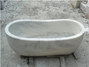 Marble Hotel Bath Tubs China White Oval Vessel Bathtub