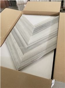 Marble Mosaic Pattern Design Palissandro Blue Chevron Tile 