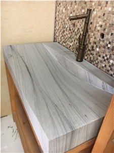 Marble Stone Bathroom Round Wash Basin Solid Carrara Sink 