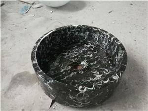 Marble Stone Pedestal Wash Basin Volakas Sqaure Sink 