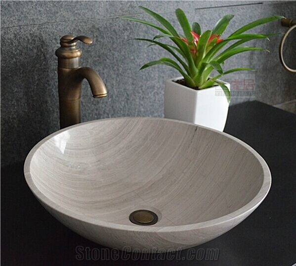 Marble Stone Round Wash Basin China Carrara Pedestal Sink