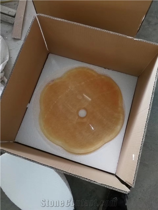 Onyx Stone Bathroom Sink Honey Onyx Round Wash Basin 