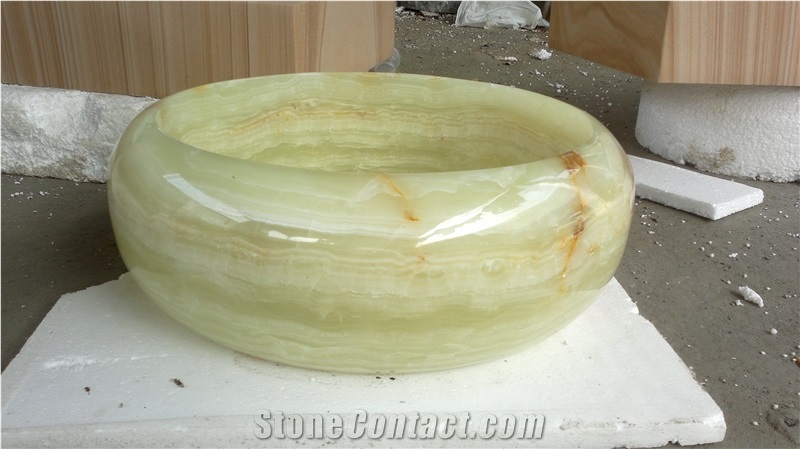 Onyx Stone Rectangle Vessel Sink Green Onyx Wash Basin