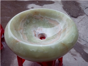 Onyx Stone Round Bathroom Sink Green Onyx Wash Basin