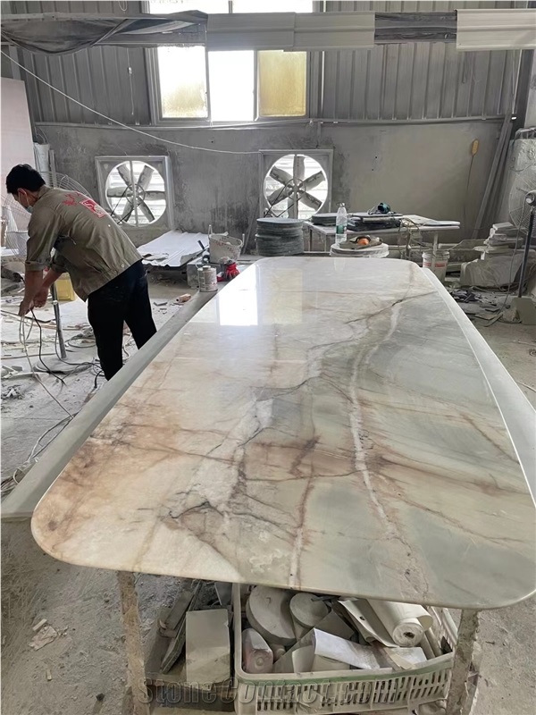 Quartzite Dining Table Furniture Botanic Quartzite Desk Top