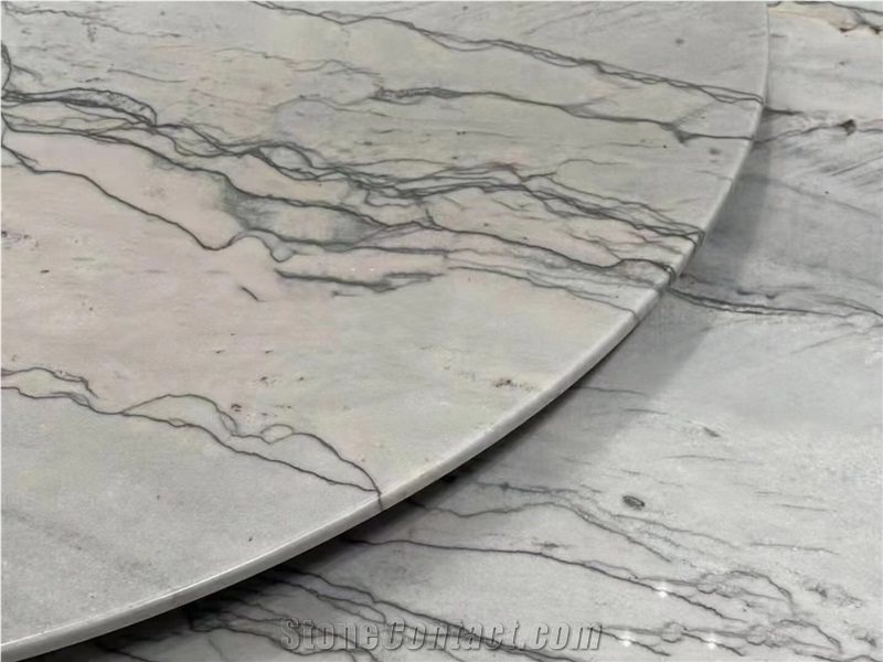 Quartzite Restaurant Dining Table White Stone Home Furniture