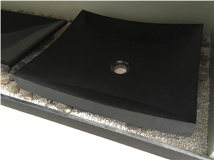 Stone Bathroom Round Wash Basin Grey Basalt Square Sink