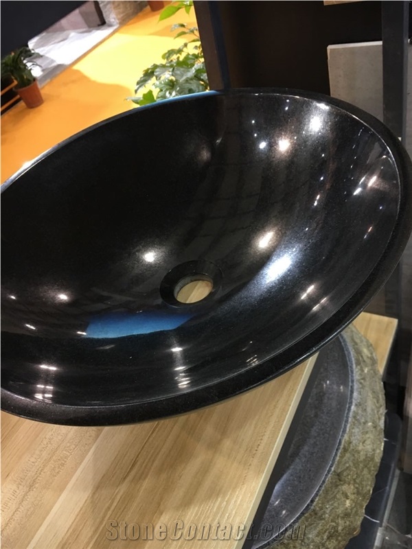 Stone Bathroom Round Wash Basin Grey Basalt Square Sink