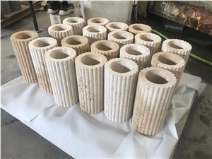 Stone Design Home Decorative Product Travertine Flower Vase
