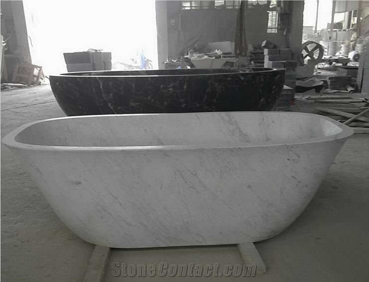 Stone Designed Oval Bathtub Beige Travertine Bath Tubs 