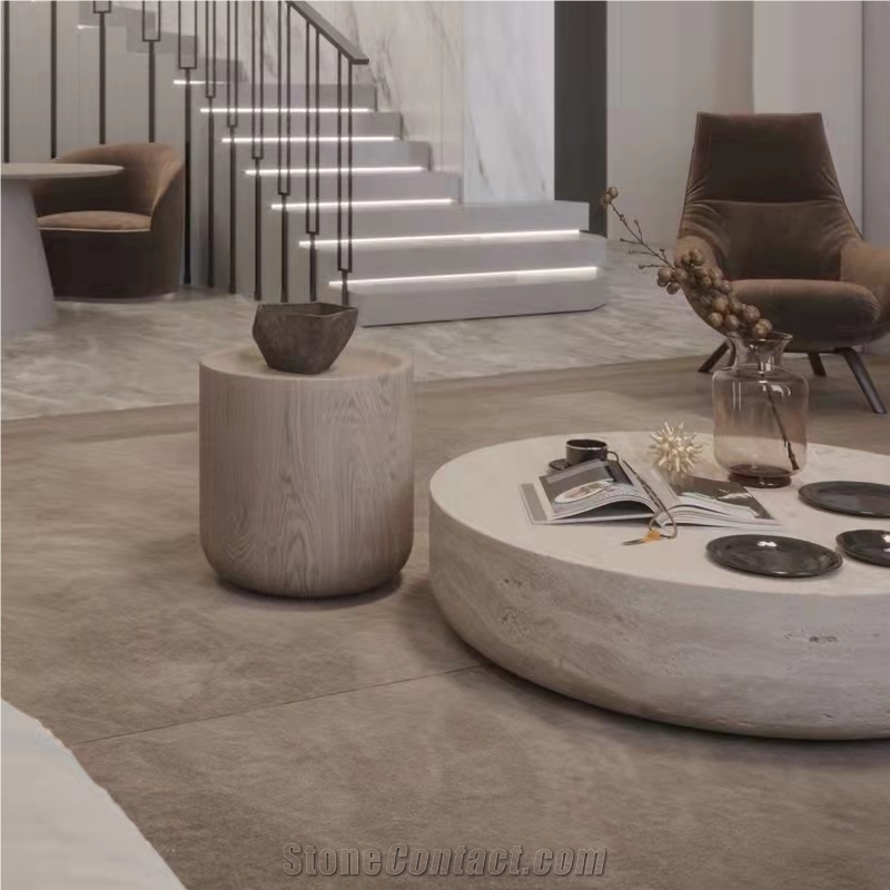 Stone Home Furniture Silver Travertine Coffee Table 