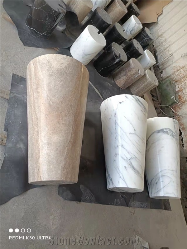 Stone Marble Office Table Calacatta Restaurant Cafe Table 