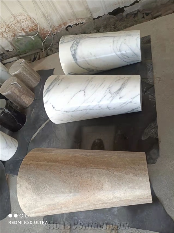 Stone Marble Office Table Calacatta Restaurant Cafe Table 