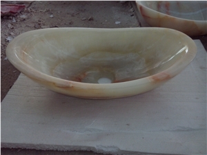 Stone Onyx Bathroom Square Sink White Onyx Wash Basin