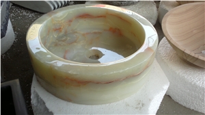 Stone Onyx Round Bathroom Sink White Onyx Wash Basin