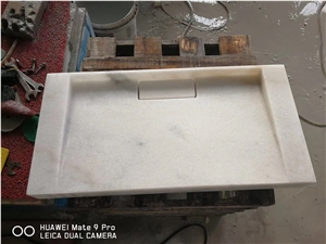 Stone Rectangle Vessel Sink White Onyx Wash Basink Sink 
