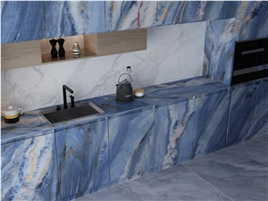 Blue Starry Sky Sintered Stone Slab