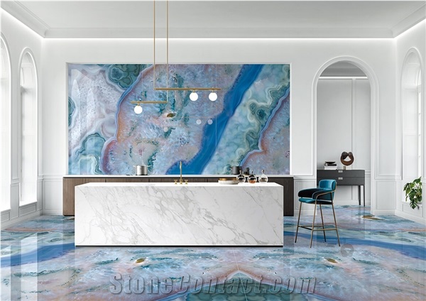 Coral Sea Crystal Glazed Sintered Stone Slab