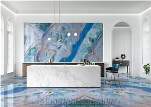Coral Sea Crystal Glazed Sintered Stone Slab