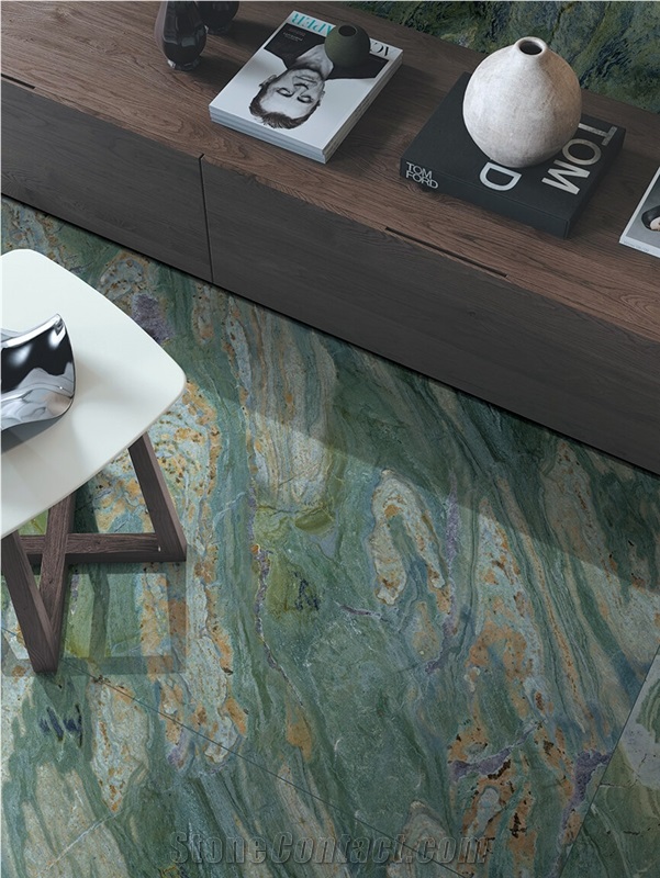 Green Flowing Mountains Sintered Stone Slab
