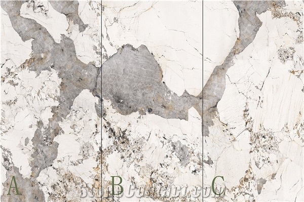 Pandora White Granite Look Sintered Stone Slabs