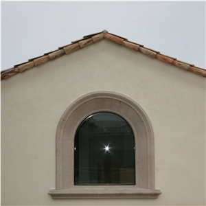 Arch Entrance Frame And Window Surround In Beige Limestone
