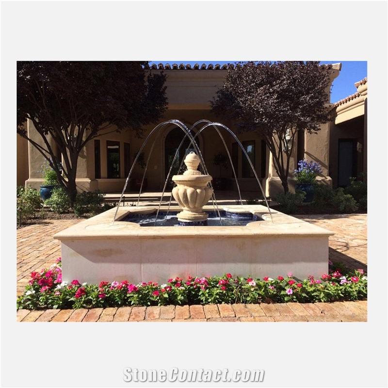 Beige Limestone Morden Fountain