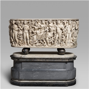 High Relief Carving Marble Bathtub In White Marble