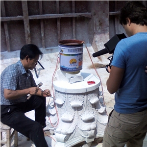 Huge White Marble Corinthian Column 