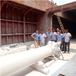 Huge White Marble Corinthian Column 