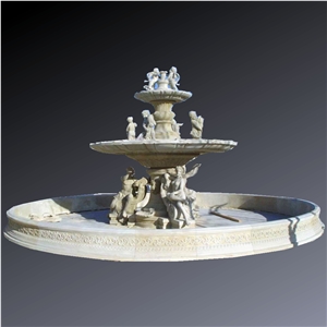 Large Beige Marble Fountain 01 Large Beige Marble Fountain 01