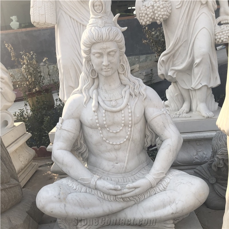Lord Shiva Statue In White Marble