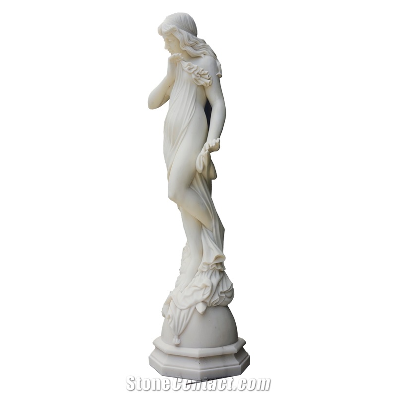 Moon Goddess Cynthia In White Marble