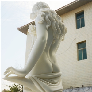 Moon Goddess Cynthia In White Marble