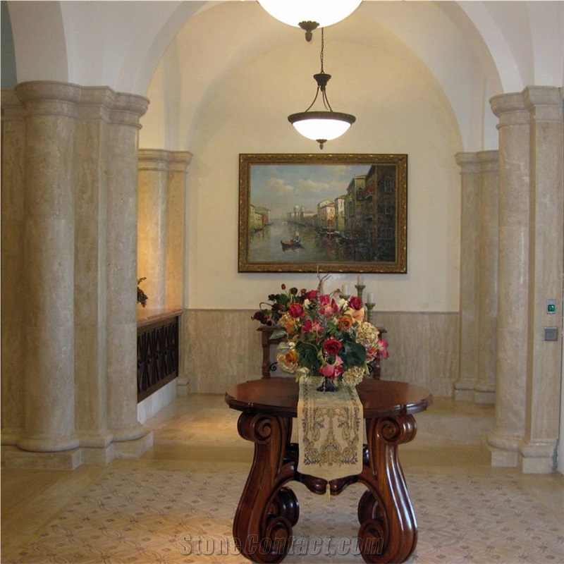 Travertine Hotel Round Shape Hollow Columns