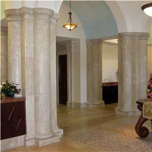 Travertine Hotel Round Shape Hollow Columns